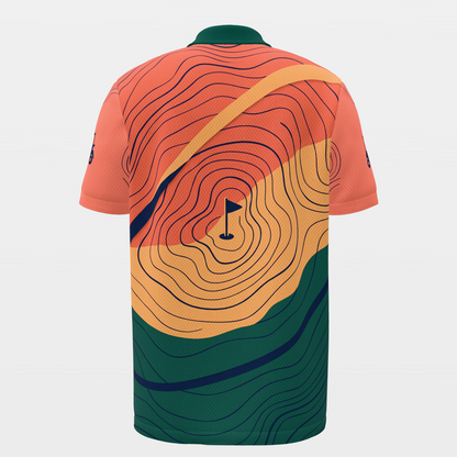 Late Round Contours Golf Polo Shirt – Back product view