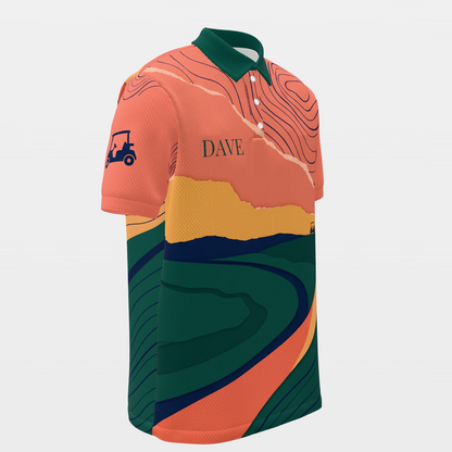 Late Round Contours Golf Polo Shirt – Front Right product view