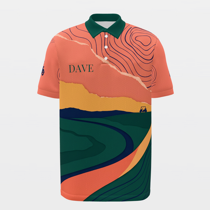 Late Round Contours Golf Polo Shirt – Front product view