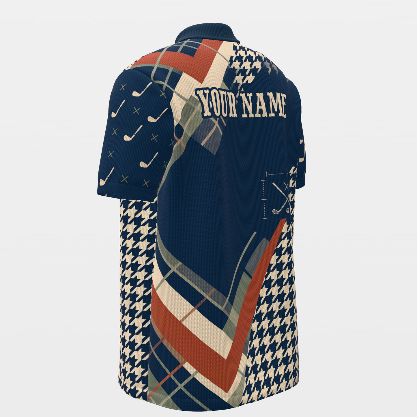 Heritage Chevron Golf Polo Shirt – Back Left product view