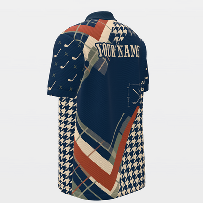 Heritage Chevron Golf Polo Shirt – Back Left product view