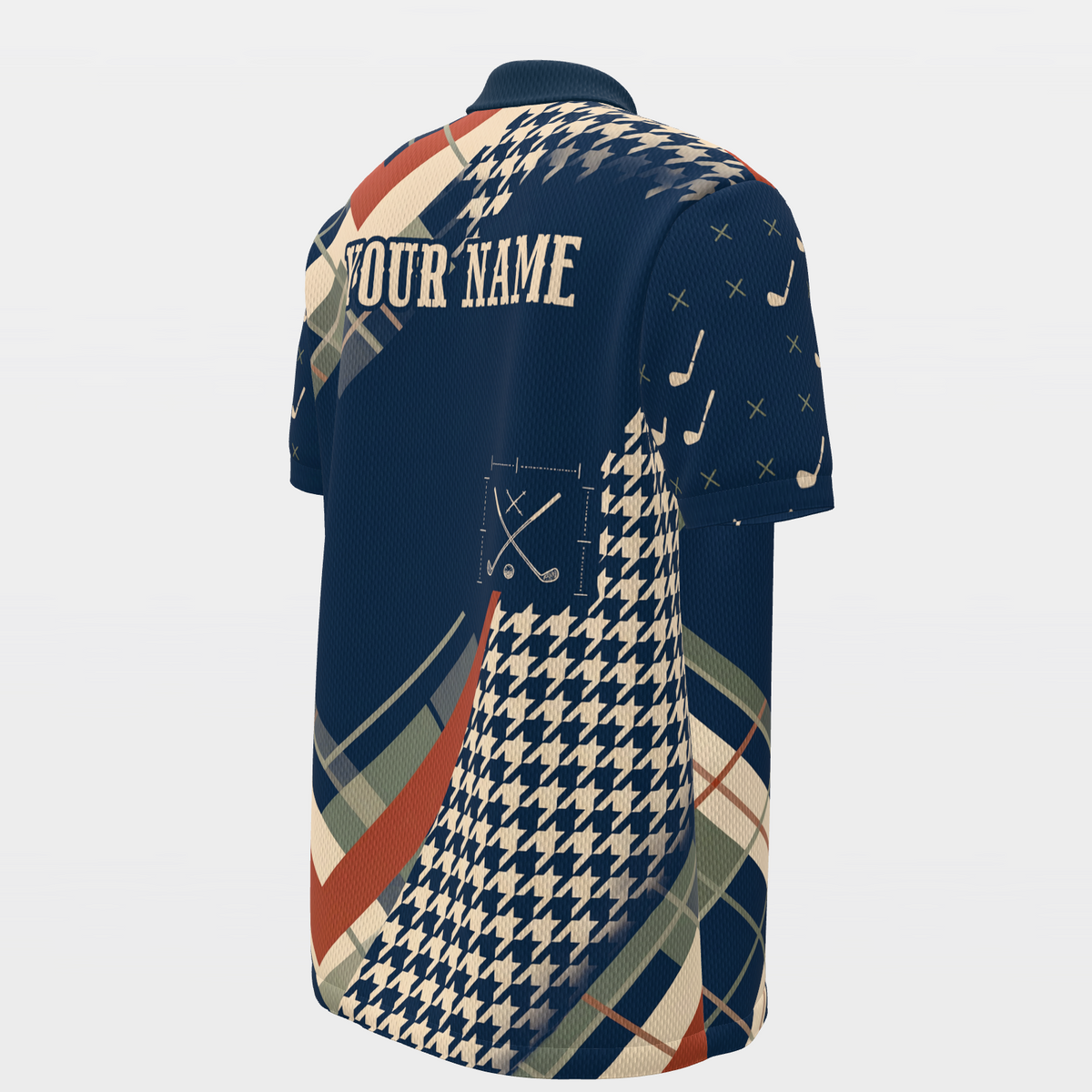 Heritage Chevron Golf Polo Shirt – Back Right product view