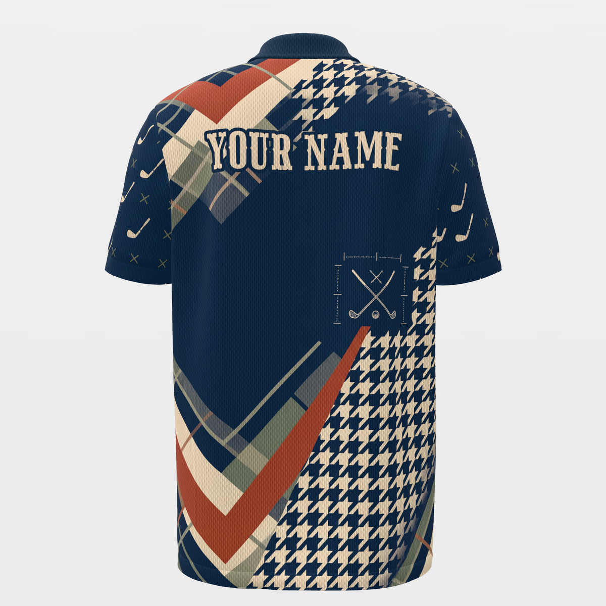 Heritage Chevron Golf Polo Shirt – Back product view