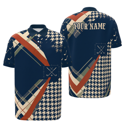 Heritage Chevron Golf Polo Shirt – Front Back product view
