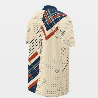 Clubhouse Plaid Rail Golf Polo Shirt – Back Right product view