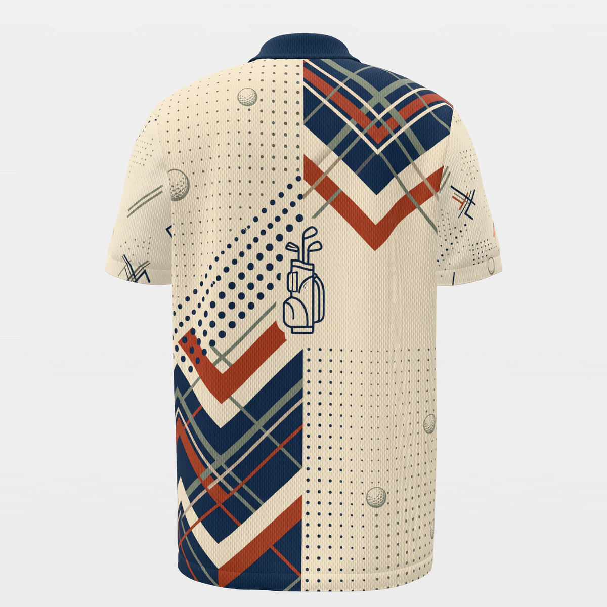 Clubhouse Plaid Rail Golf Polo Shirt – Back product view