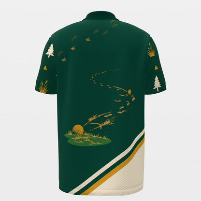 Bigfoot Pine Rail Golf Polo Shirt – Back product view