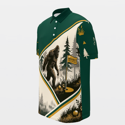 Bigfoot Pine Rail Golf Polo Shirt – Front Left product view