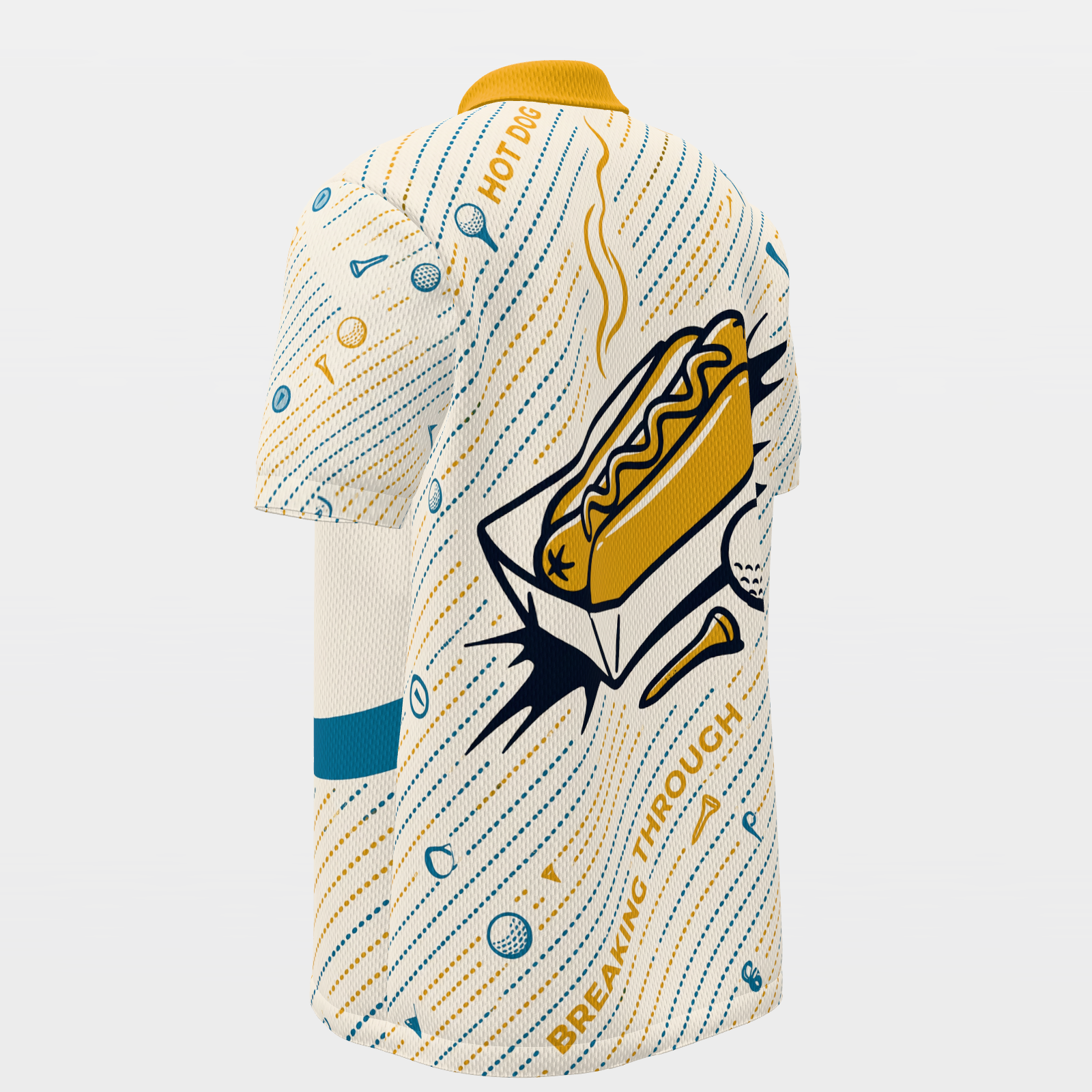 Turn Dog Micro Grid Golf Polo Shirt – Back Left product view