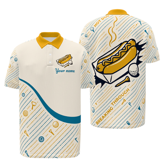Turn Dog Micro Grid Golf Polo Shirt – Front Back product view