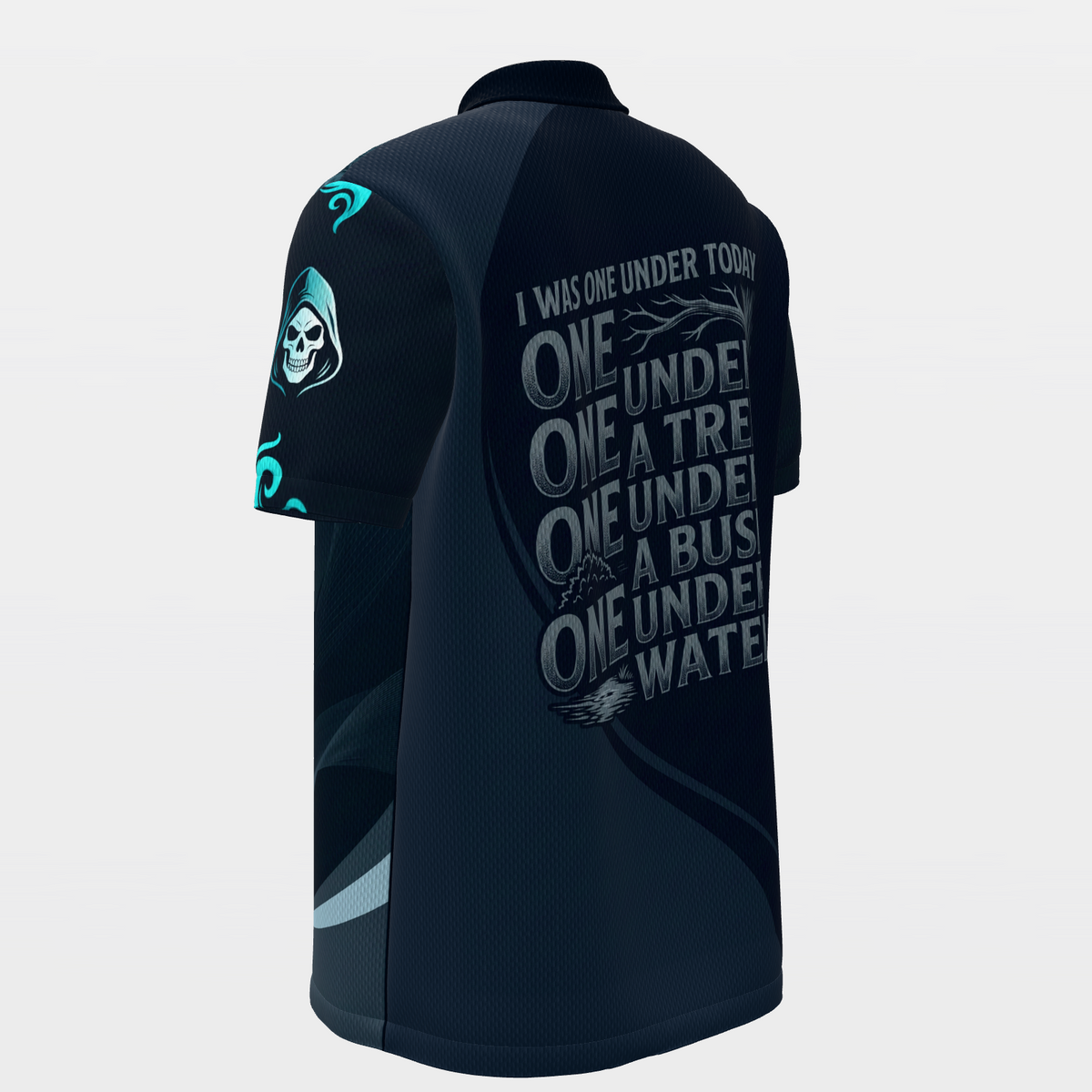 Reaper One Under Golf Polo Shirt – Back Left product view