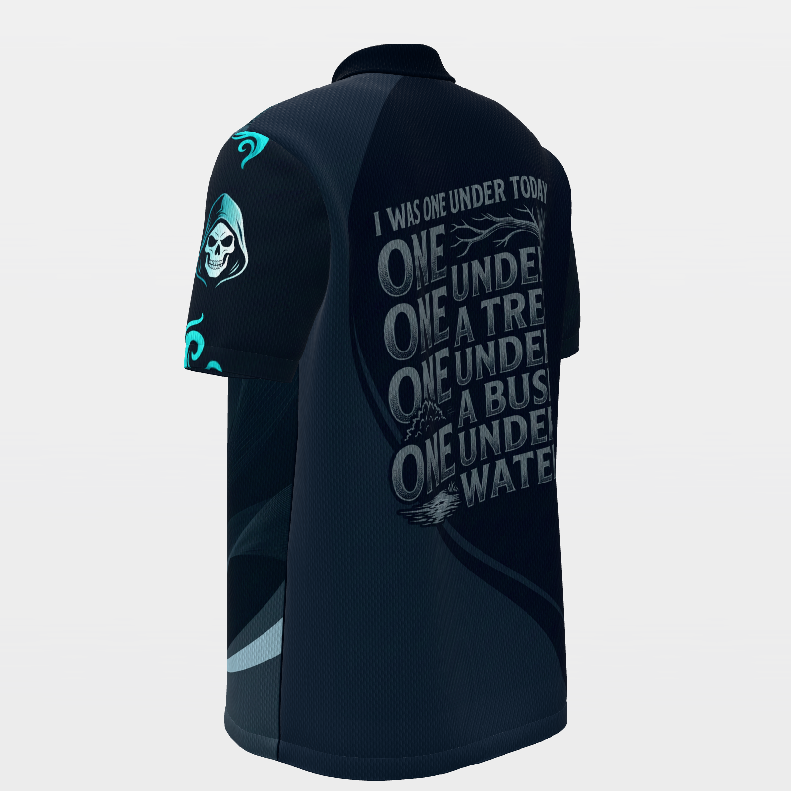 Reaper One Under Golf Polo Shirt – Back Left product view