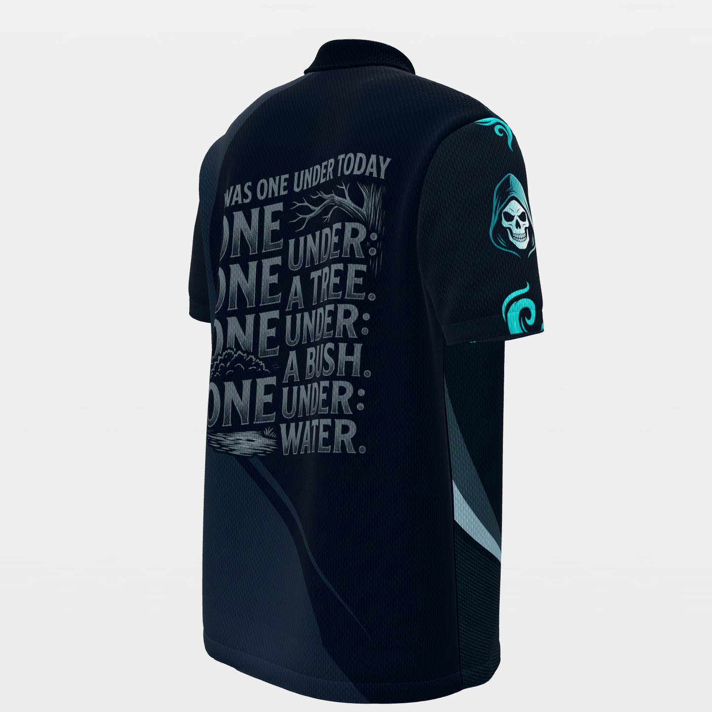 Reaper One Under Golf Polo Shirt – Back Right product view