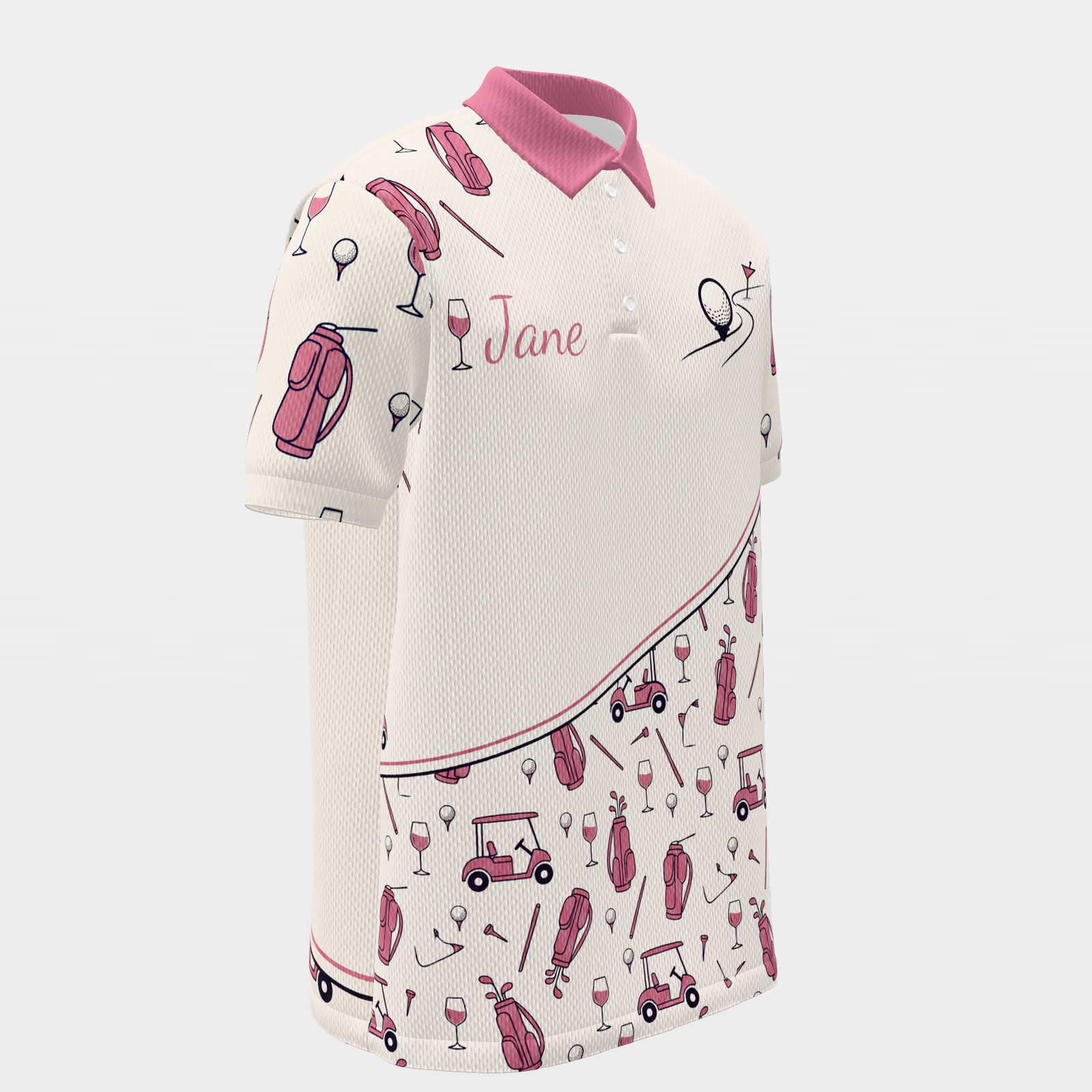 Par Then Bar Flamingo Golf Polo Shirt – Front Right product view