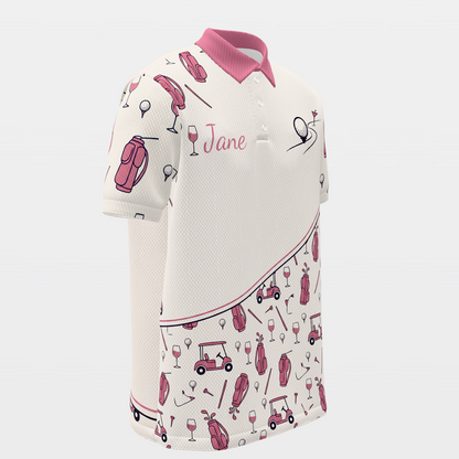 Par Then Bar Flamingo Golf Polo Shirt – Front Right product view