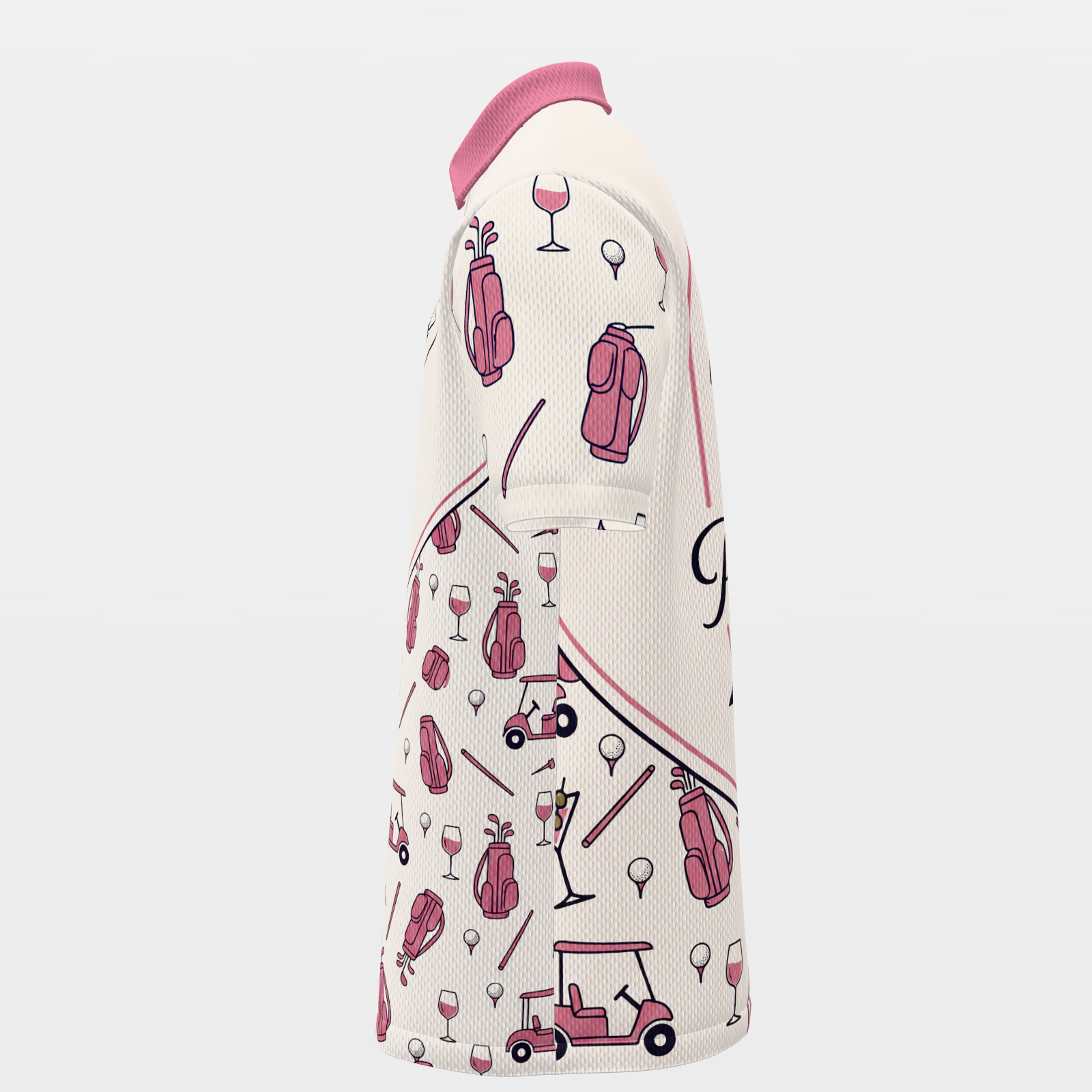 Par Then Bar Flamingo Golf Polo Shirt – Left product view
