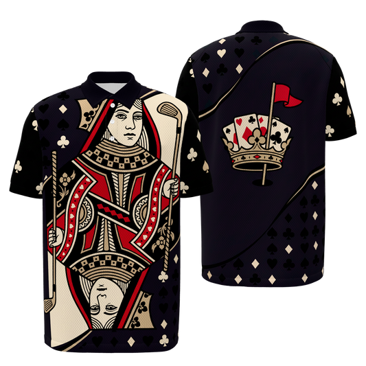 Queen of the Fairway Golf Polo Shirt – Front Back product view