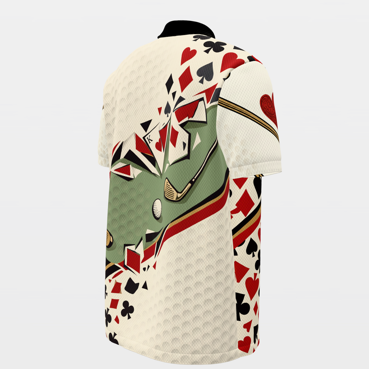 Court Queen Cut Paper Golf Polo Shirt – Back Right product view