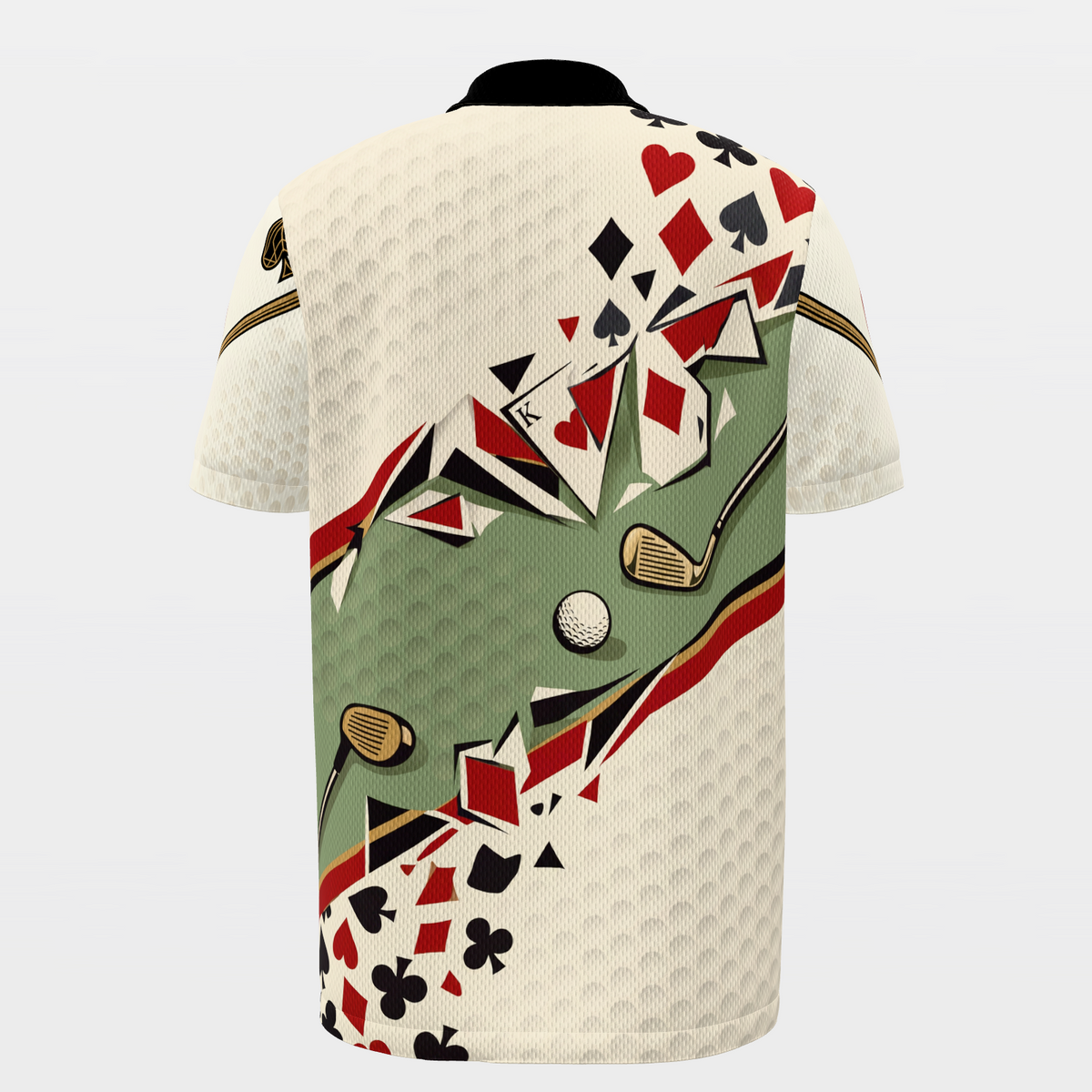 Court Queen Cut Paper Golf Polo Shirt – Back product view