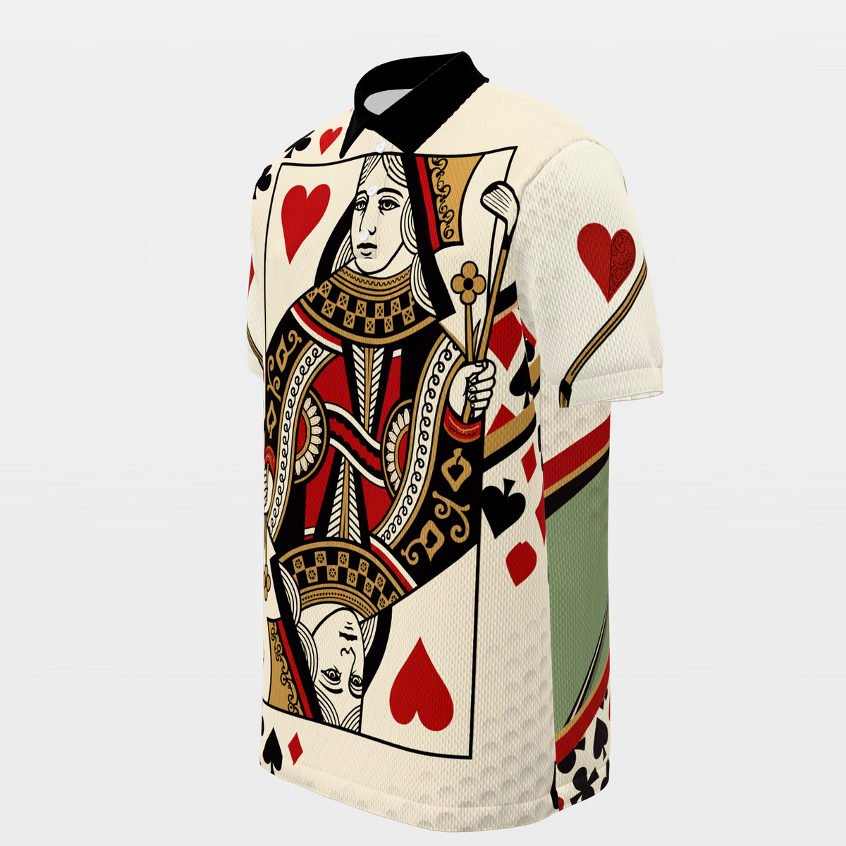 Court Queen Cut Paper Golf Polo Shirt – Front Left product view