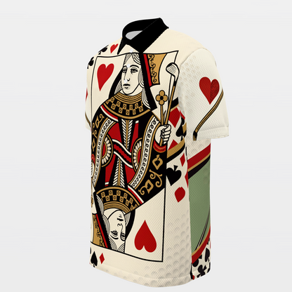 Court Queen Cut Paper Golf Polo Shirt – Front Left product view