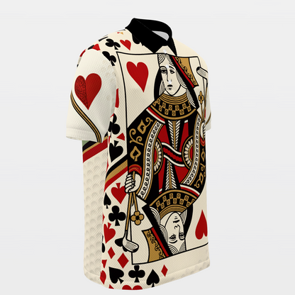Court Queen Cut Paper Golf Polo Shirt – Front Right product view
