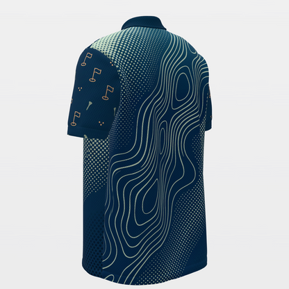 Sage Contour Round Golf Polo Shirt – Back Left product view