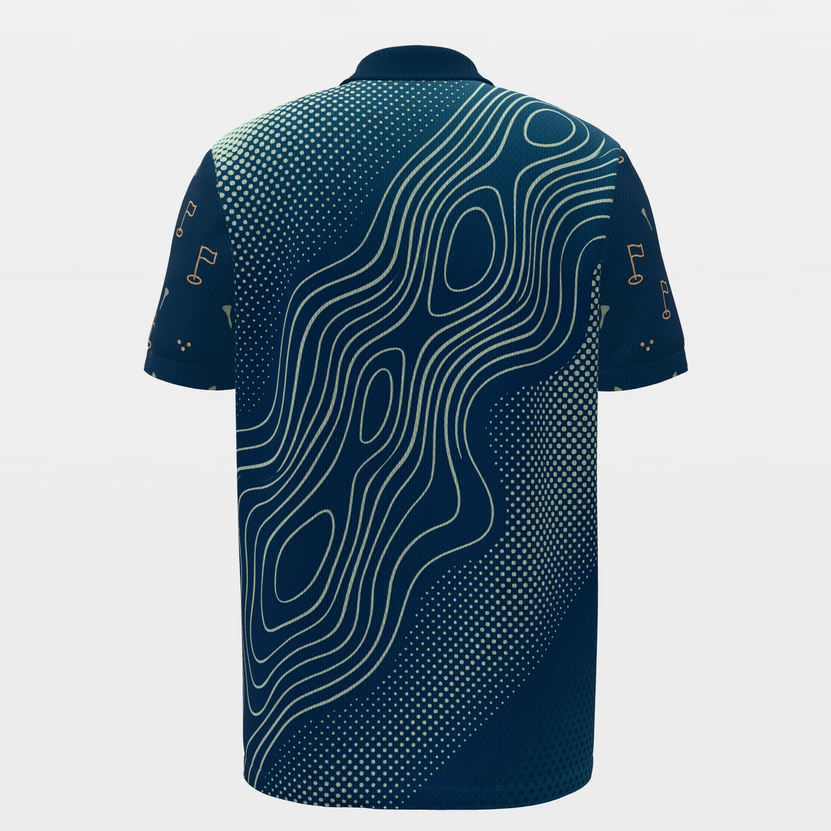 Sage Contour Round Golf Polo Shirt – Back product view