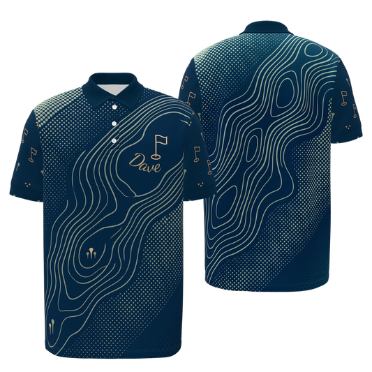 Sage Contour Round Golf Polo Shirt – Front Back product view