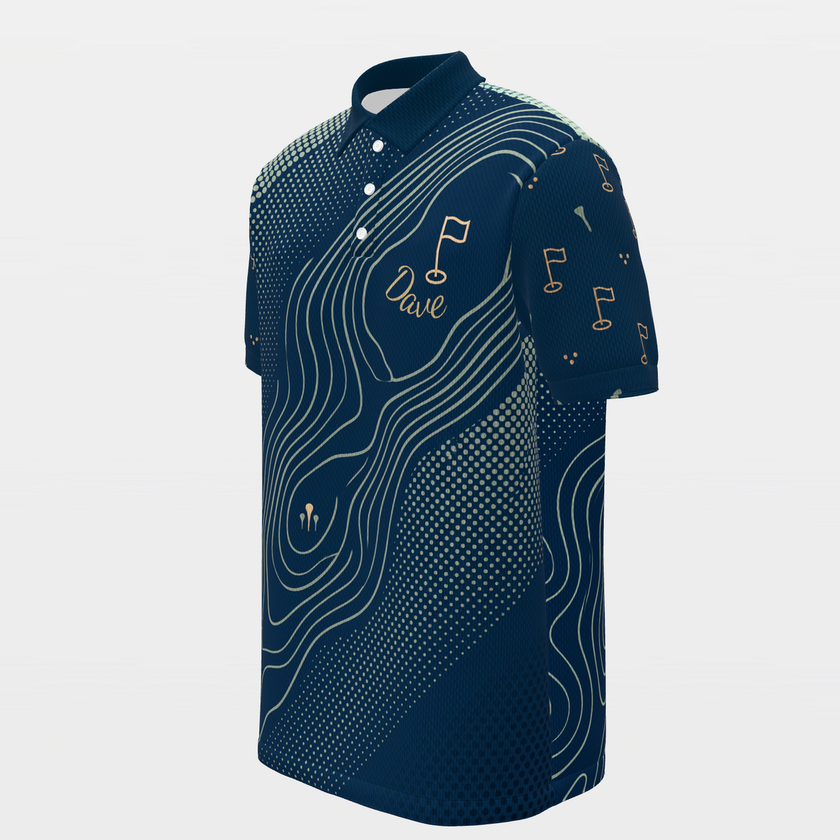 Sage Contour Round Golf Polo Shirt – Front Left product view