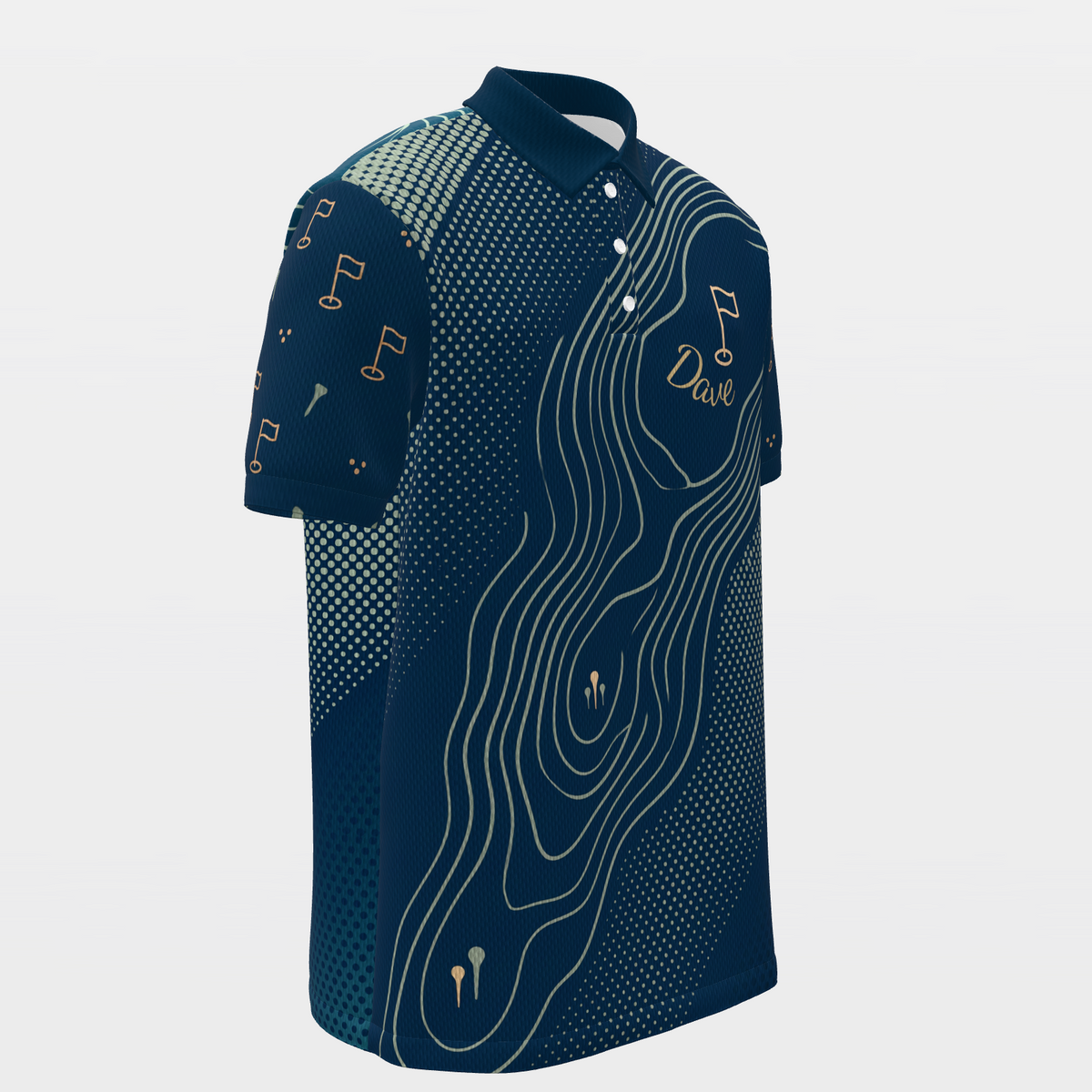 Sage Contour Round Golf Polo Shirt – Front Right product view