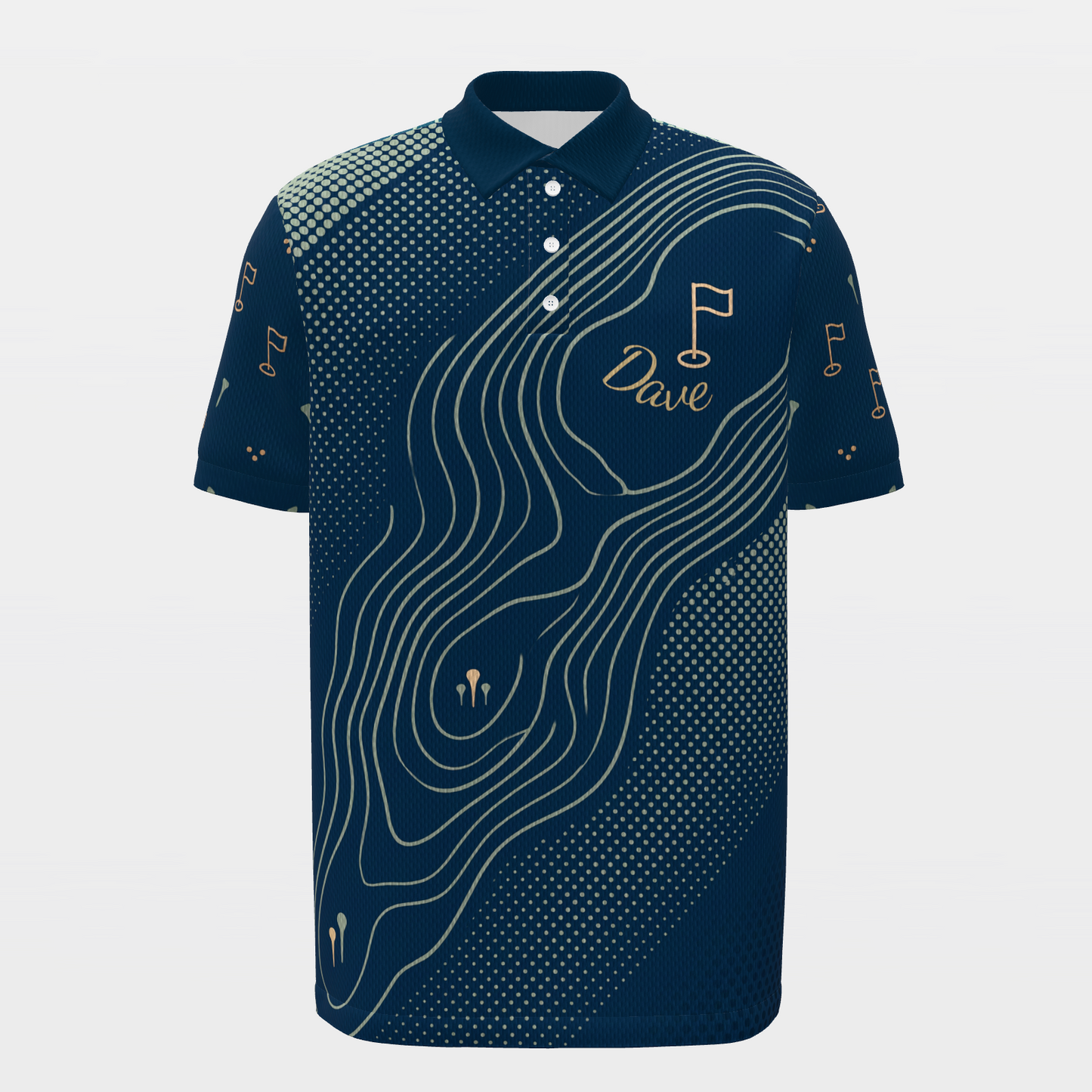 Sage Contour Round Golf Polo Shirt – Front product view