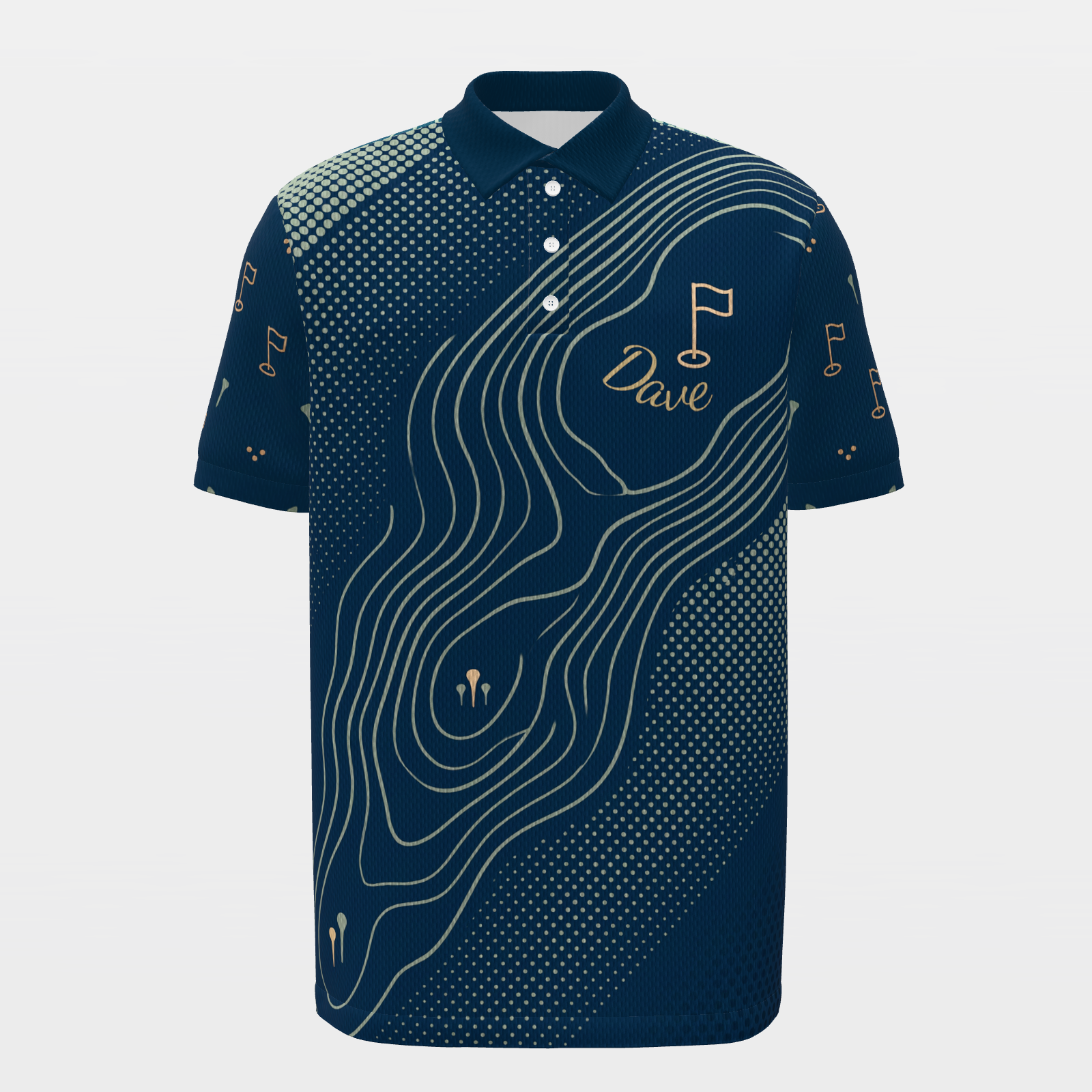 Sage Contour Round Golf Polo Shirt – Front product view
