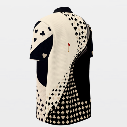 Suit Flight Geometry — Hem Entry Golf Polo Shirt – Back Left product view