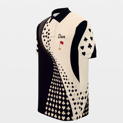 Suit Flight Geometry — Hem Entry Golf Polo Shirt – Front Left product view