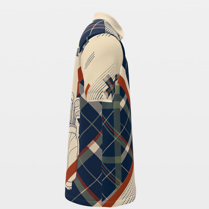 Clubhouse Plaid Rail — Poster Cut Golf Polo Shirt – Right product view