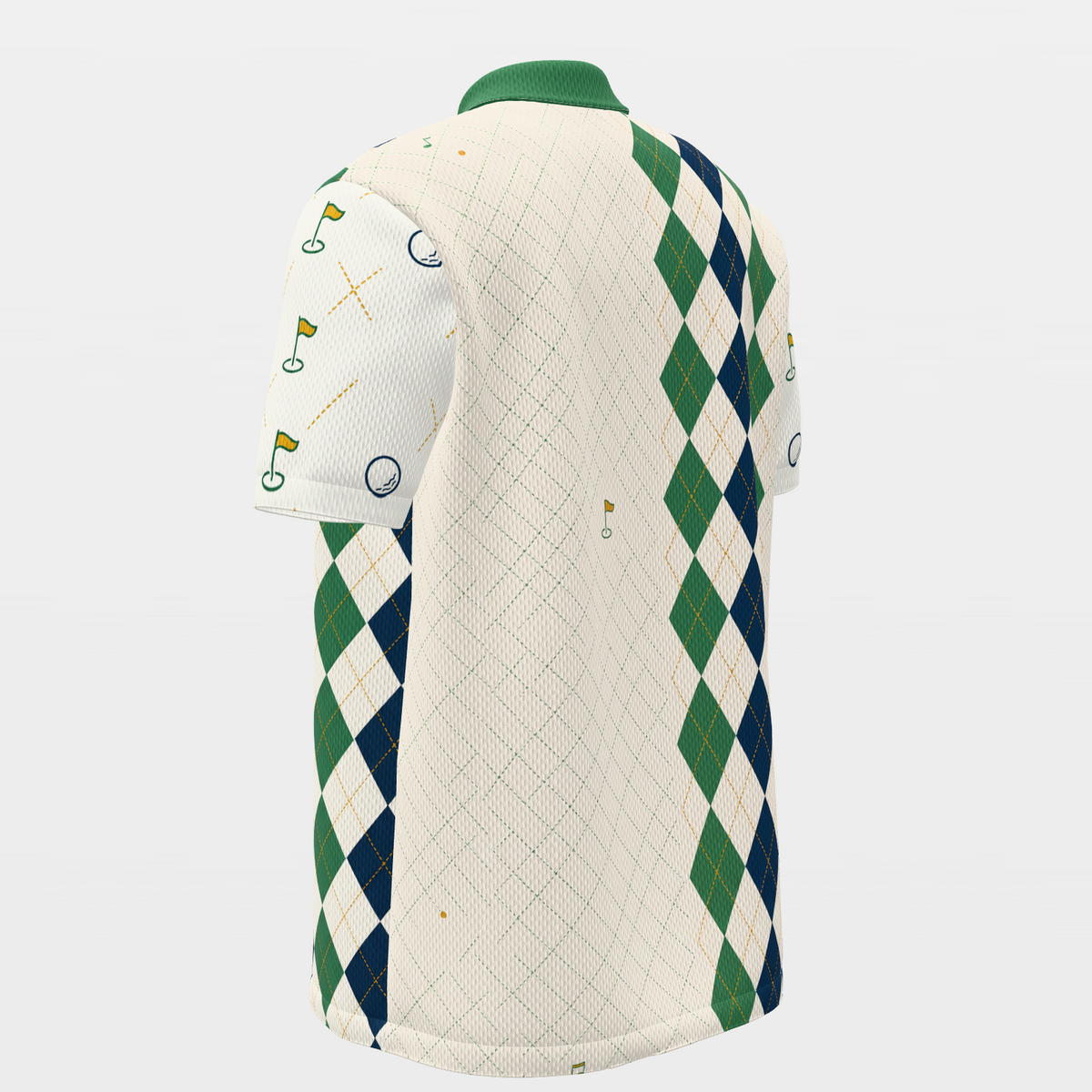 Dimple Dot Fade — Course Echo Golf Polo Shirt – Back Left product view