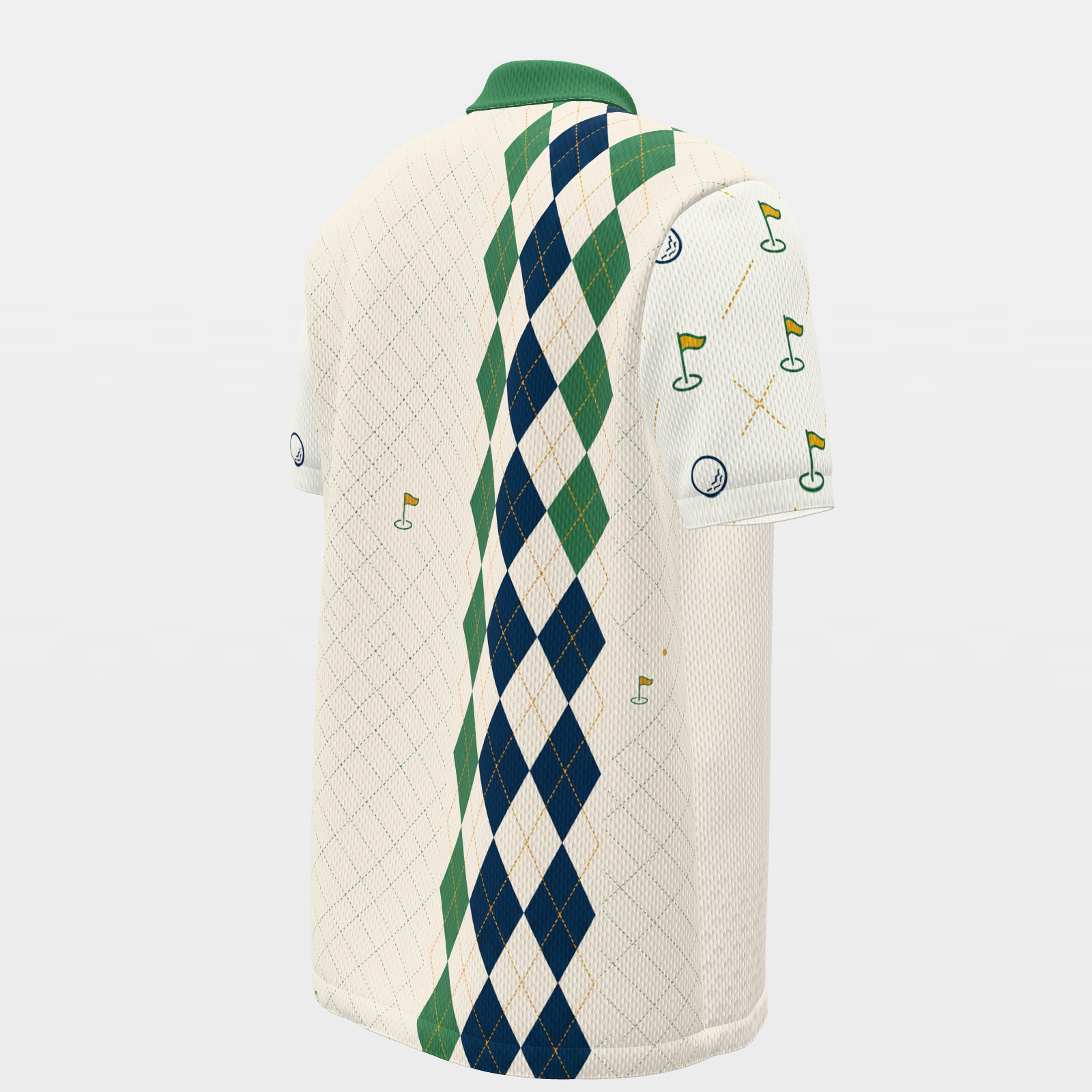 Dimple Dot Fade — Course Echo Golf Polo Shirt – Back Right product view