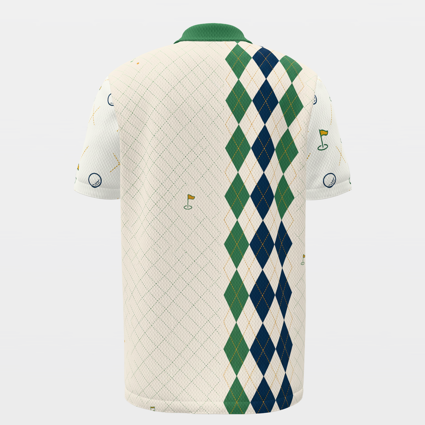 Dimple Dot Fade — Course Echo Golf Polo Shirt – Back product view