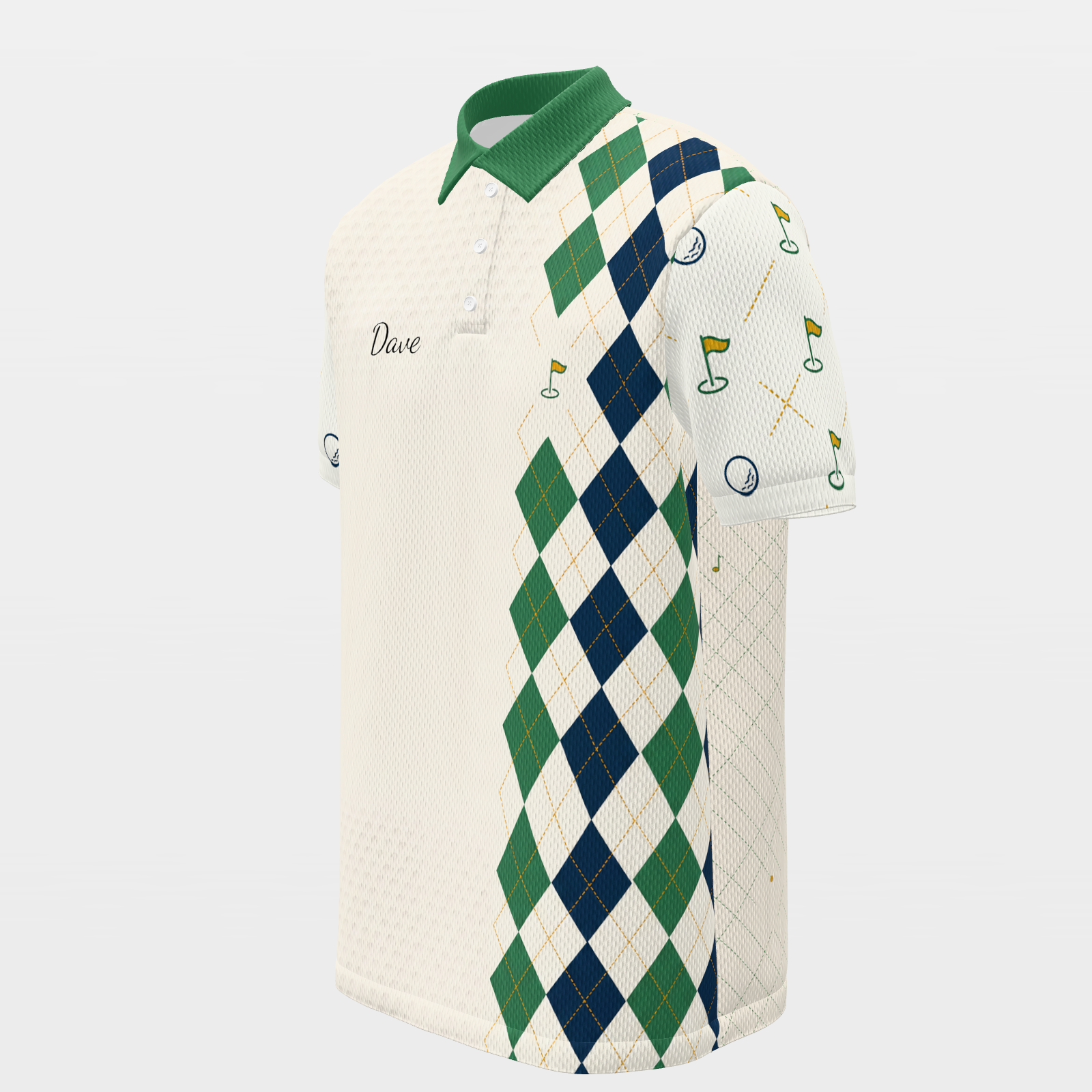 Dimple Dot Fade — Course Echo Golf Polo Shirt – Front Left product view