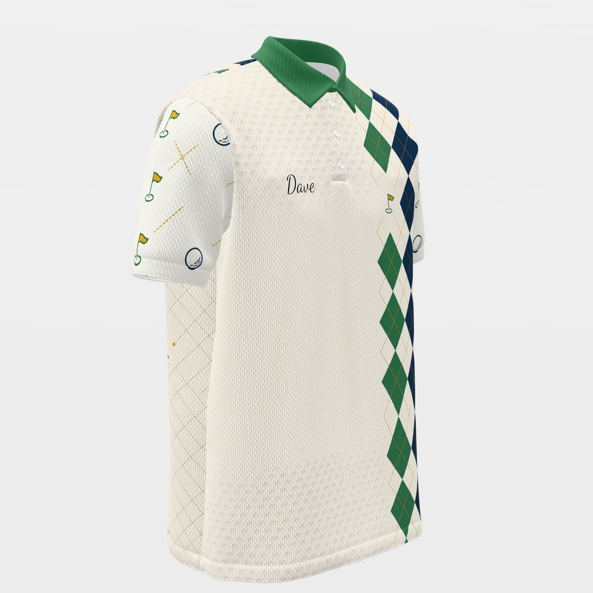 Dimple Dot Fade — Course Echo Golf Polo Shirt – Front Right product view