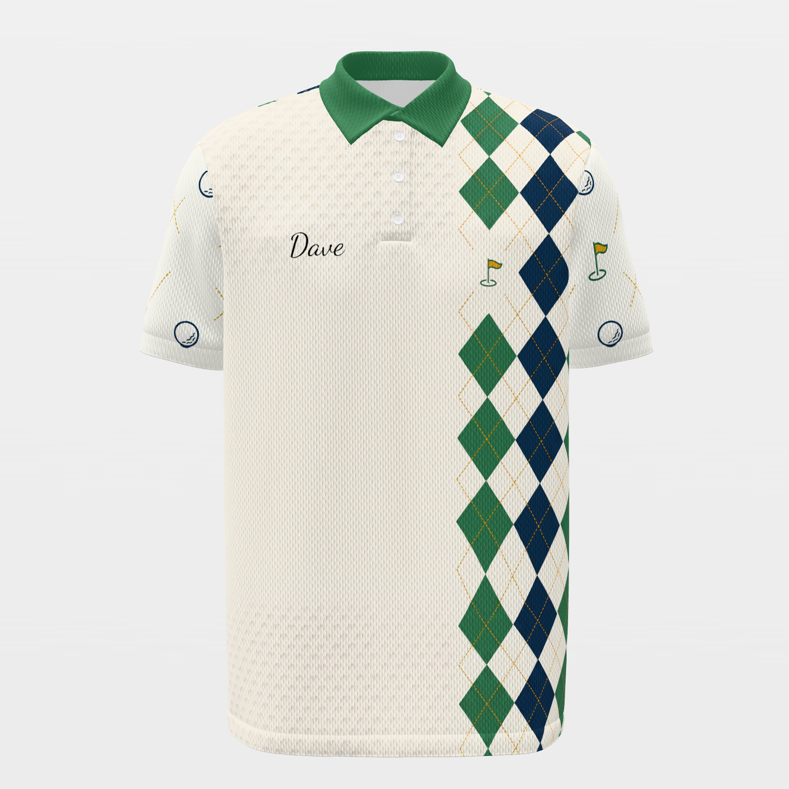 Dimple Dot Fade — Course Echo Golf Polo Shirt – Front product view