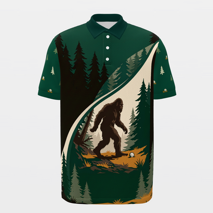 Bigfoot Pine Rail — Tailored Break Golf Polo Shirt – Front product view