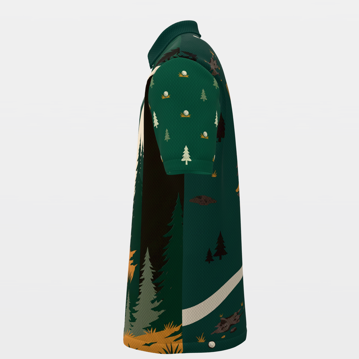 Bigfoot Pine Rail — Tailored Break Golf Polo Shirt – Left product view