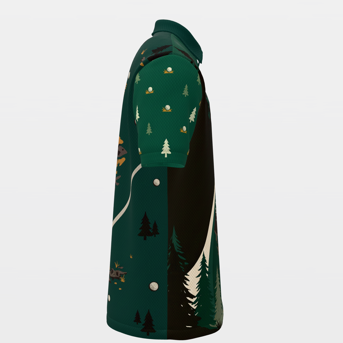 Bigfoot Pine Rail — Tailored Break Golf Polo Shirt – Right product view