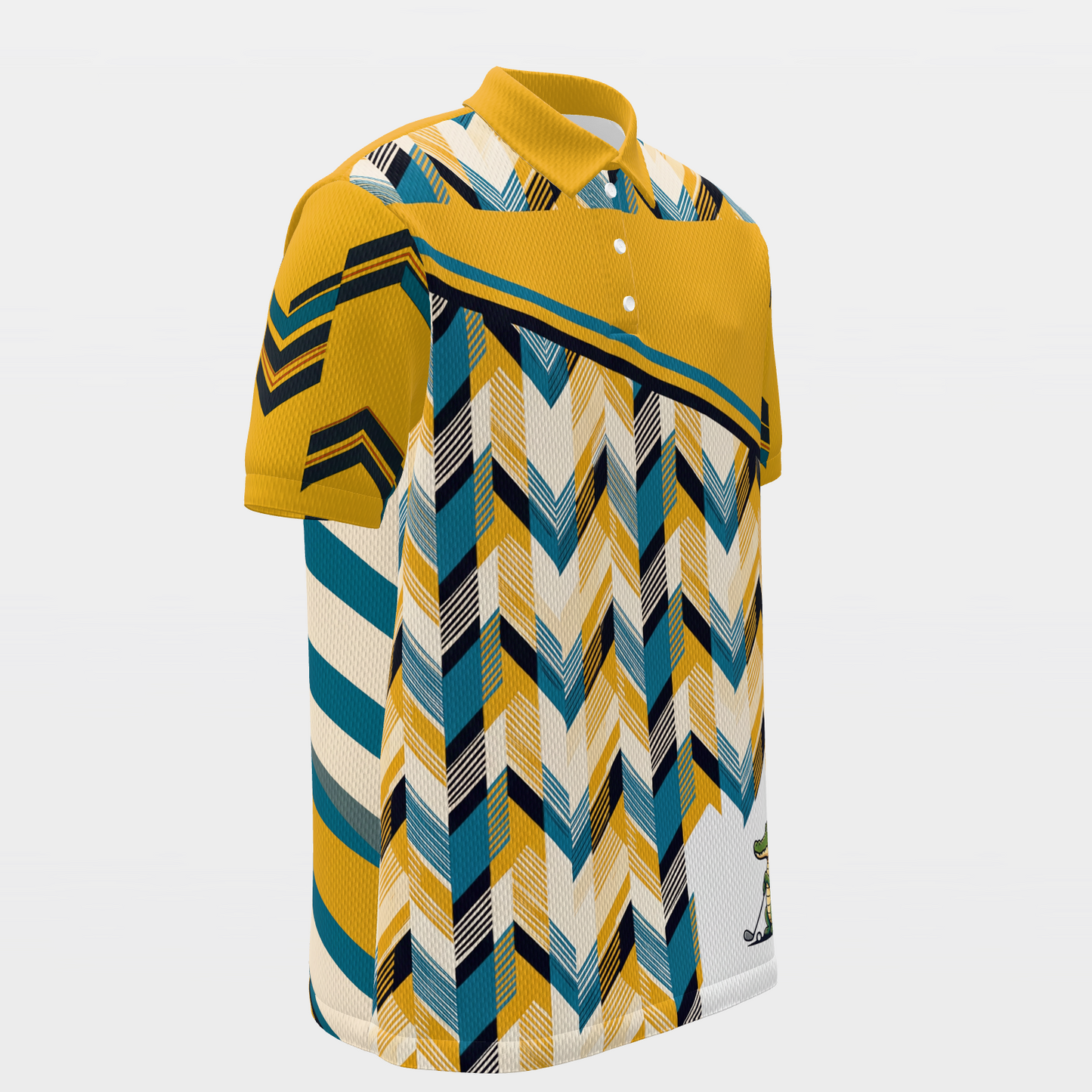 Gator Plaid Joyride — Long Arc Golf Polo Shirt – Front Right product view