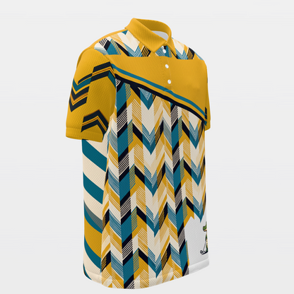 Gator Plaid Joyride — Long Arc Golf Polo Shirt – Front Right product view