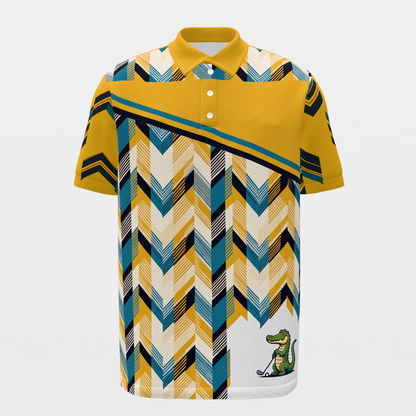 Gator Plaid Joyride — Long Arc Golf Polo Shirt – Front product view