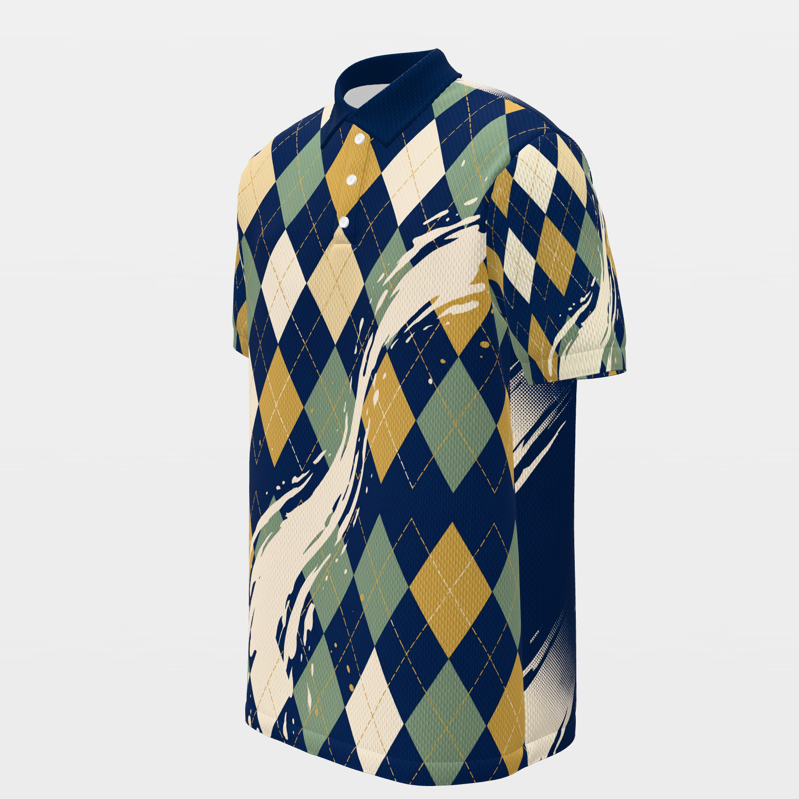 Drinking Team Poster — Hem Entry Golf Polo Shirt – Front Left product view