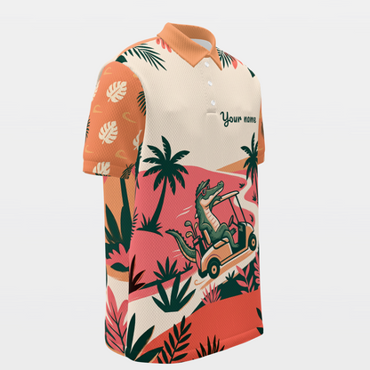 Gator Tropical Cart — Course Echo Golf Polo Shirt – Front Right product view